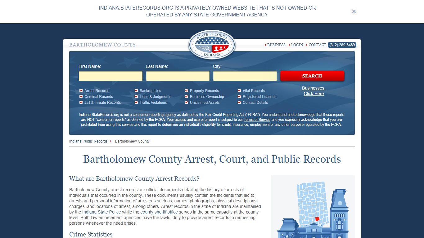 Bartholomew County Arrest, Court, and Public Records